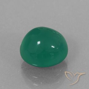 3.05 ct Green Agate Stone, Natural Agate in Oval Cabochon Shape for Sale