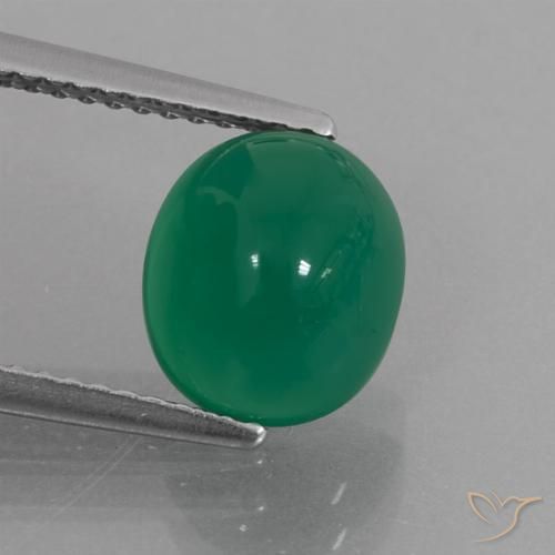 2.83 ct Green Agate, 9.1 x 7.9 mm Oval Cut From India, Photo A