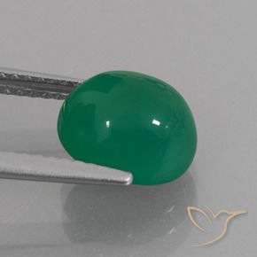 Agate Gemstone in 9.1 x 7.9 mm Size for Sale, Agate Stone in Warm Green Color