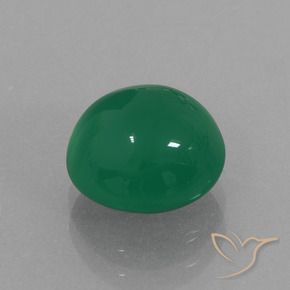3.09 ct Green Agate Stone, Natural Agate in Oval Cabochon Shape for Sale