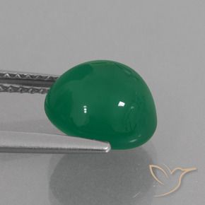 Agate Gemstone in 9.1 x 8.3 mm Size for Sale, Agate Stone in Medium Green Color