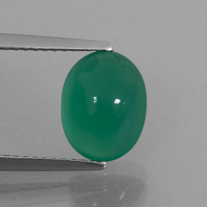 2.87 ct Green Agate Gemstone, Agate Gem in Oval Cabochon Shape for Sale.