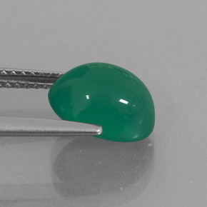 Agate Gemstone in 9.9 x 7.6 mm Size for Sale, Agate Stone in Medium Green Color
