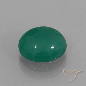 2.44 ct Green Agate Stone, Natural Agate in Oval Cabochon Shape for Sale