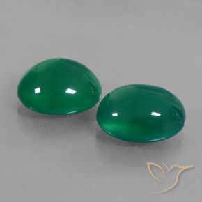 14.02 ctw Green Agate Stones, Natural Agate in Oval Cabochon Shape for Sale