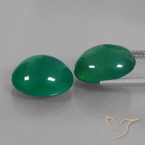 Agate Gemstones in 13.4 x 11.4 mm Size for Sale, Agate Stones in Yellowish Green Color