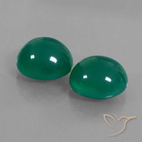 14.56 ctw Green Agate Stones, Natural Agate in Oval Cabochon Shape for Sale