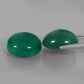Agate Gemstone in 13.4 x 11.5 mm Size for Sale, Agate Stone in Green Color