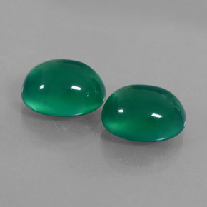 12.08 ctw Green Agate Stones, Natural Agate in Oval Cabochon Shape for Sale
