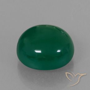 8.23 ct Green Agate Stone, Natural Agate in Oval Cabochon Shape for Sale