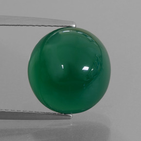 Forest Green Agate Gem - 7.7ct Oval Cabochon (ID: 426277)