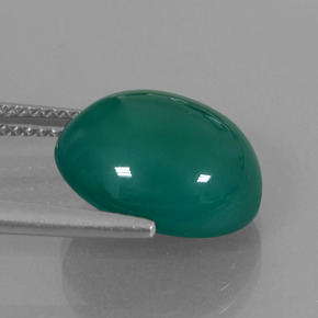 Agate Gemstone in 14 x 12 mm (calibrated) Size for Sale, Agate Stone in Medium Green Color