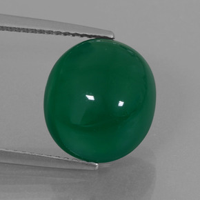 Yellowish Green Agate Gem - 7.5ct Oval Cabochon (ID: 426287)