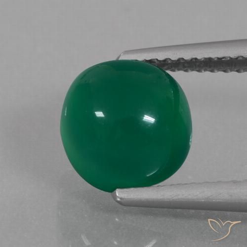 3.01ct Natural Medium Green Agate, Oval, Translucent