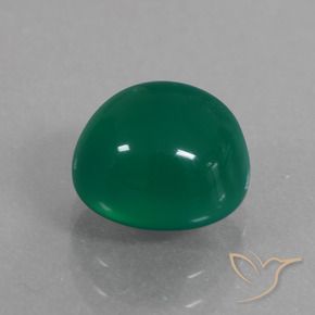 3.01 ct Green Agate Stone, Natural Agate in Oval Cabochon Shape for Sale