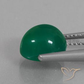 Agate Gemstone in 8.6 x 8.1 mm Size for Sale, Agate Stone in Medium Green Color