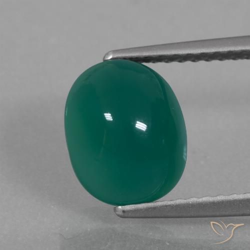 3.02ct Natural Medium Green Agate, Oval, Translucent