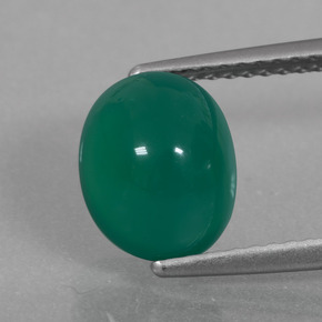 Medium Green Агат Камень - 2.8ct Овал Кабошон (ID: 426296)