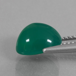 Agate Gemstone in 9.2 x 7.5 mm Size for Sale, Agate Stone in Medium Green Color