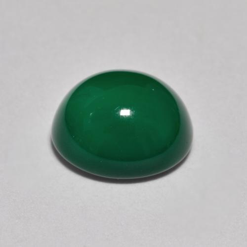 Agate Gemstone in 9.2 x 8.4 mm Size for Sale, Agate Stone in Medium Green Color