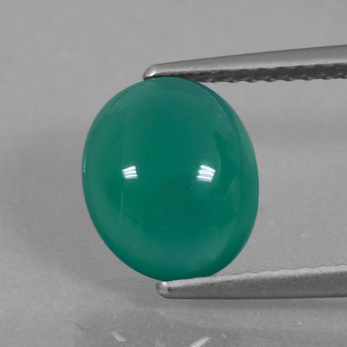 Medium Green Agate Gem - 2.5ct Oval Cabochon (ID: 426298)