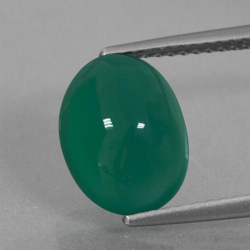 Medium Green Agate Gem - 3.7ct Oval Cabochon (ID: 426306)