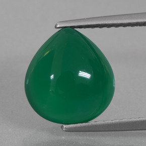 Yellowish Green Agate Gem - 4.1ct Pear Cabochon (ID: 426309)