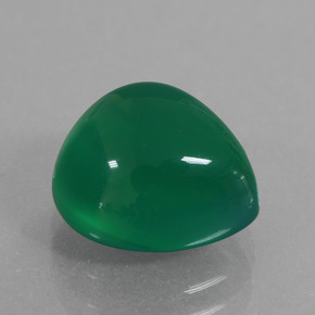 4.08 ct Green Agate Stone, Natural Agate in Pear Cabochon Shape for Sale