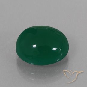 6.74 ct Green Agate Stone, Natural Agate in Oval Cabochon Shape for Sale