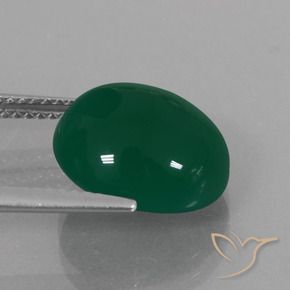 Agate Gemstone in 13 x 11 mm (calibrated) Size for Sale, Agate Stone in Green Color