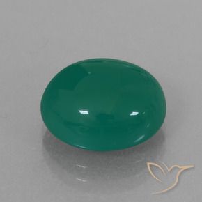 6.30 ct Green Agate Stone, Natural Agate in Oval Cabochon Shape for Sale