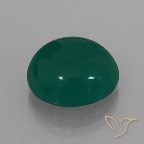 7.17 ct Green Agate Stone, Natural Agate in Oval Cabochon Shape for Sale
