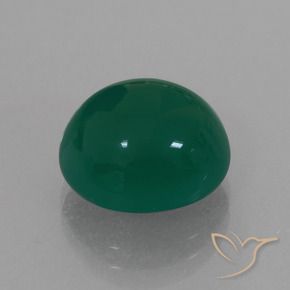 6.73 ct Green Agate Stone, Natural Agate in Oval Cabochon Shape for Sale