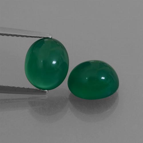 Medium Green Agate Gem - 2.5ct Oval Cabochon (ID: 426326)