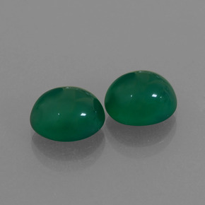 4.92 ctw Green Agate Stones, Natural Agate in Oval Cabochon Shape for Sale