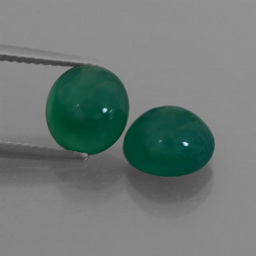 Medium Green Agate Gem - 2.4ct Oval Cabochon (ID: 426327)