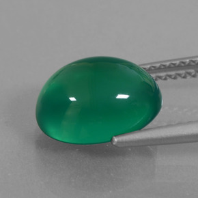 Agate Gemstone in 10.8 x 8.4 mm Size for Sale, Agate Stone in Green Color