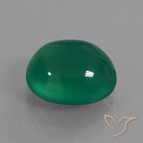 4.01 ct Green Agate Stone, Natural Agate in Oval Cabochon Shape for Sale