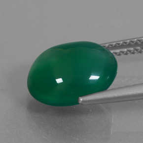 Agate Gemstone in 10.8 x 9.4 mm Size for Sale, Agate Stone in Forest Green Color