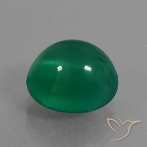 4.54 ct Green Agate Stone, Natural Agate in Oval Cabochon Shape for Sale