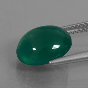 Agate Gemstone in 10.9 x 9.5 mm Size for Sale, Agate Stone in Forest Green Color