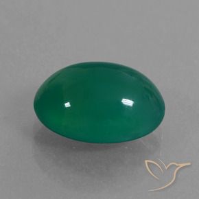 3.40 ct Green Agate Stone, Natural Agate in Oval Cabochon Shape for Sale
