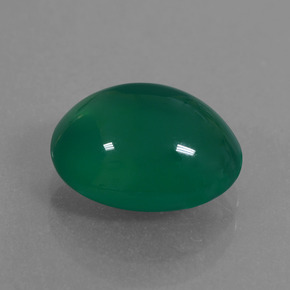 3.76 ct Green Agate Stone, Natural Agate in Oval Cabochon Shape for Sale