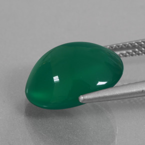 Agate Gemstone in 13 x 11 mm (calibrated) Size for Sale, Agate Stone in Medium Dark Green Color