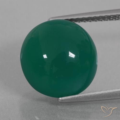 7.25ct Natural Medium Green Agate, Oval, Translucent