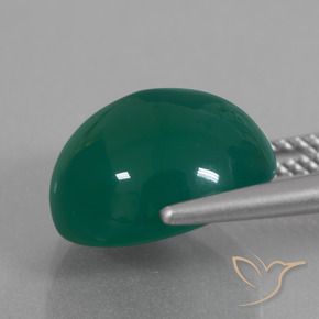 Agate Gemstone in 12 x 12 mm (calibrated) Size for Sale, Agate Stone in Medium Green Color