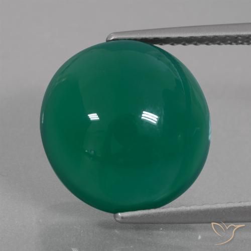 7.60ct Natural Medium Green Agate, Oval, Translucent