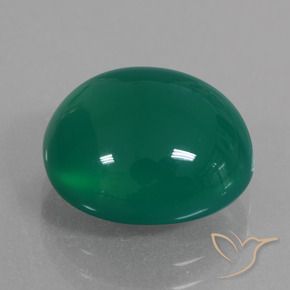7.60 ct Green Agate Stone, Natural Agate in Oval Cabochon Shape for Sale