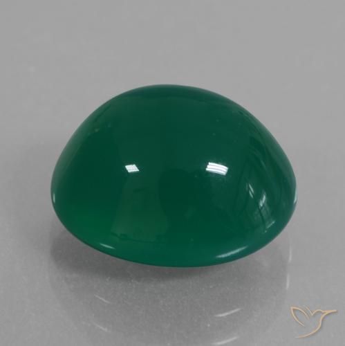 6.61 ct Green Agate Stone, Natural Agate in Oval Cabochon Shape for Sale