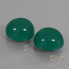 12.97 ctw Green Agate Stones, Natural Agate in Oval Cabochon Shape for Sale